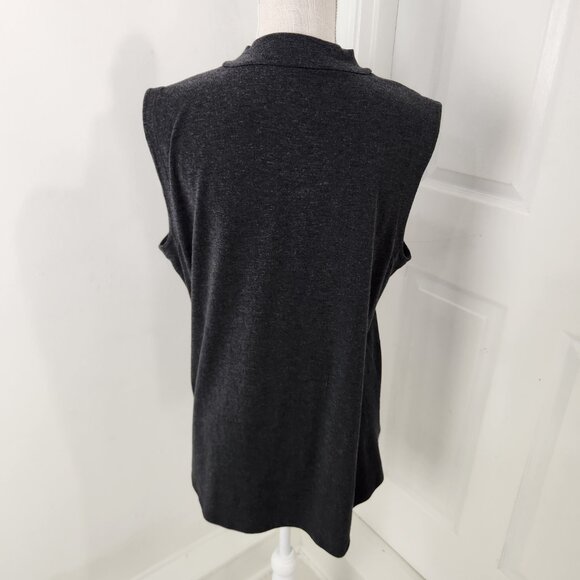 Eileen Fisher Top Womens L Gray Jersey Knit Minimalist Neutral Sleeveless - Picture 9 of 10